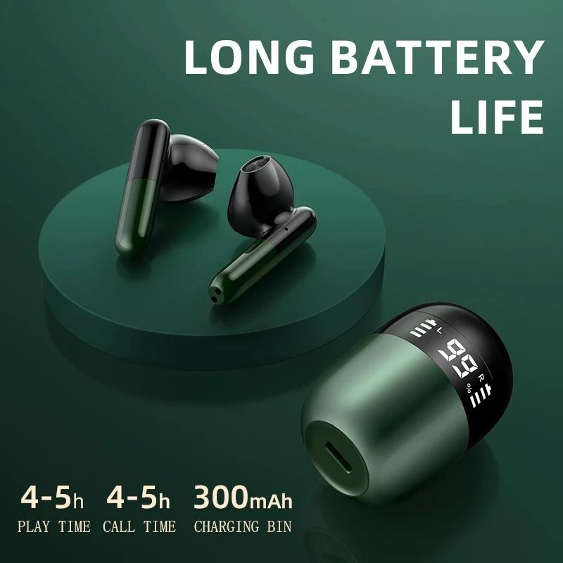 Wireless Earphones with AI Noise-Cancelling Mic – Bluetooth 5.3 In-Ear Headphones, Skin Colour