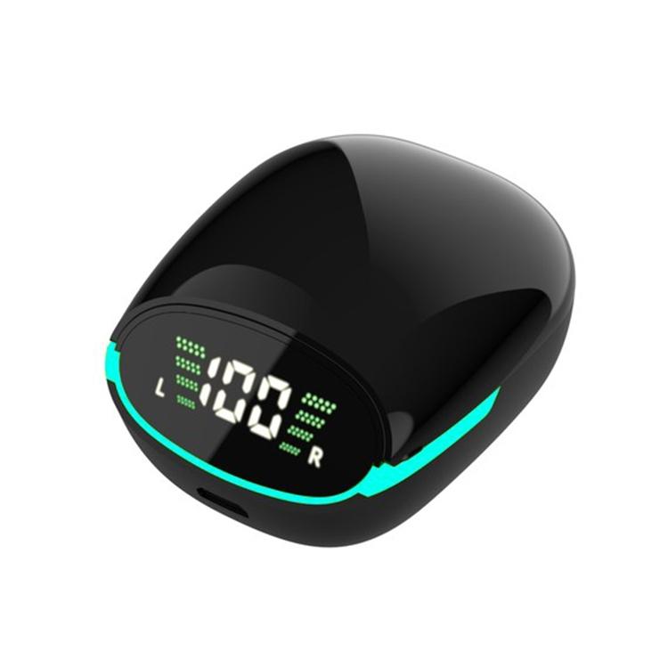 Intelligent Bluetooth Earphones with Digital Display – Black, Smart Touch Control, Noise Reduction, Long Battery Life