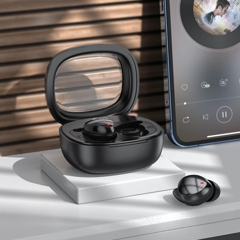 Hoco Wireless Sleep Earbuds – Bluetooth 5.3 True Wireless In-Ear Headphones for Side Sleepers – Black