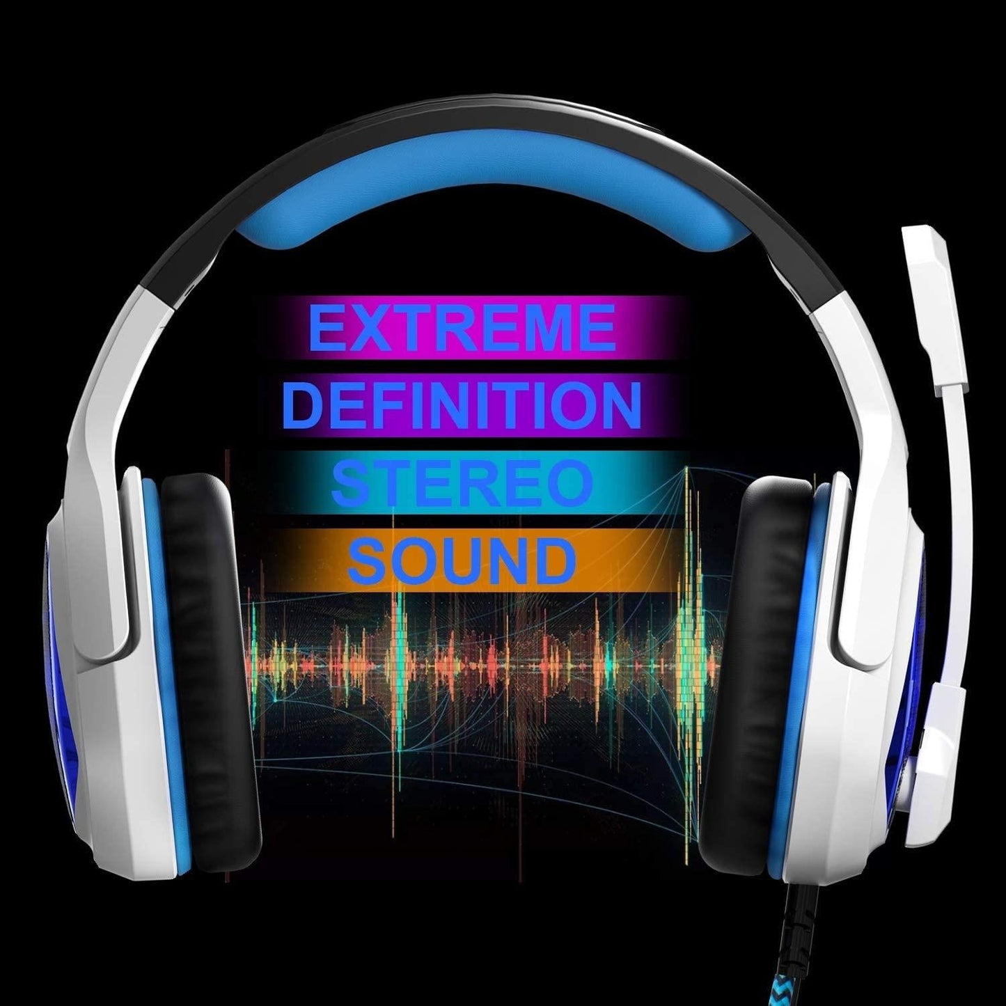 7.1 Channel USB Gaming Headset with Mic – Blue/White, Surround Sound, Noise Cancelling, Comfortable Fit