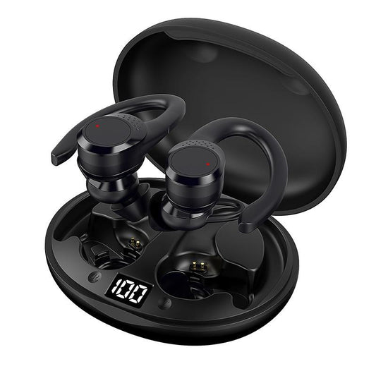 Bluetooth 5.0 Wireless Earbuds – Digital LED Display, Noise Reduction, Charging Case – Black