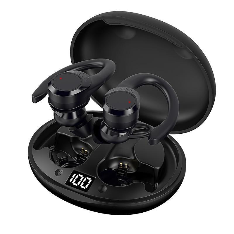 Bluetooth 5.0 Wireless Earbuds – Digital LED Display, Noise Reduction, Charging Case – Black