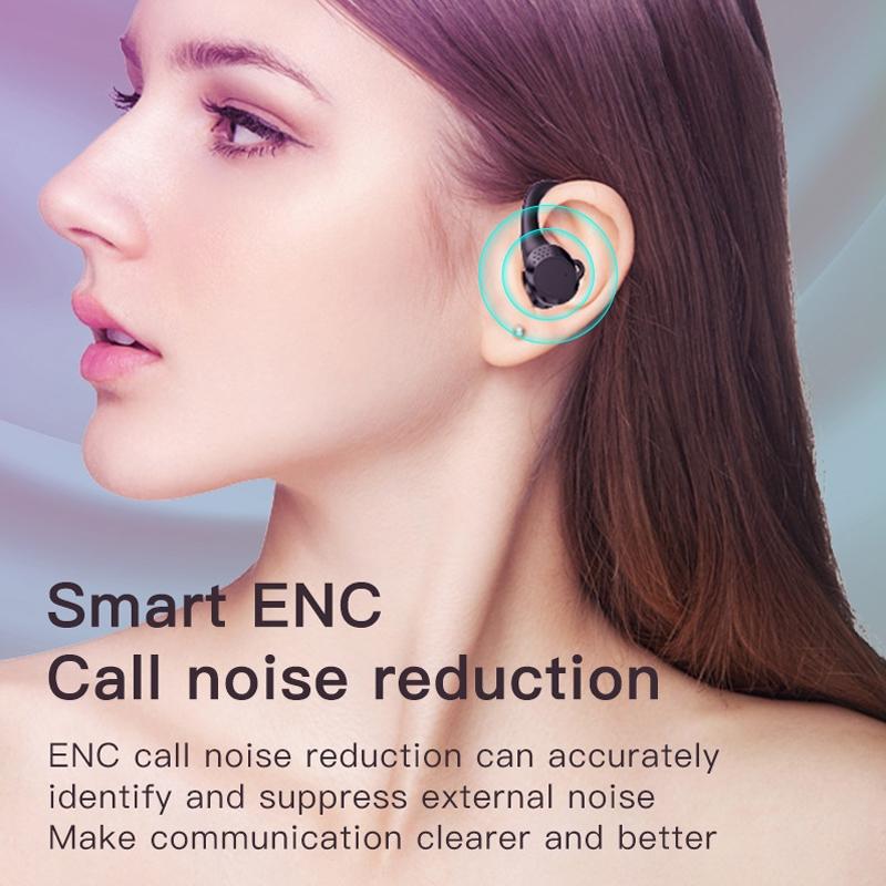 Bluetooth 5.0 Wireless Earbuds – Digital LED Display, Noise Reduction, Charging Case – Black