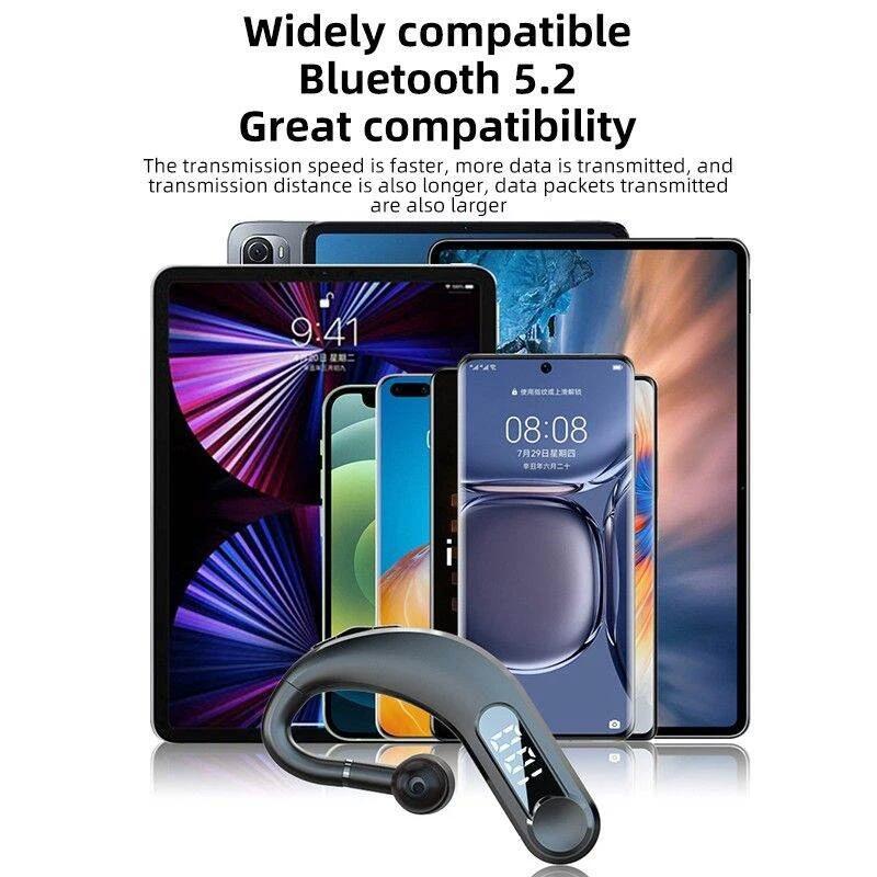 Waterproof Bluetooth Earphones – LED Display, Black, Sweatproof, Clear Sound, Long Battery Life, Bluetooth 5.0