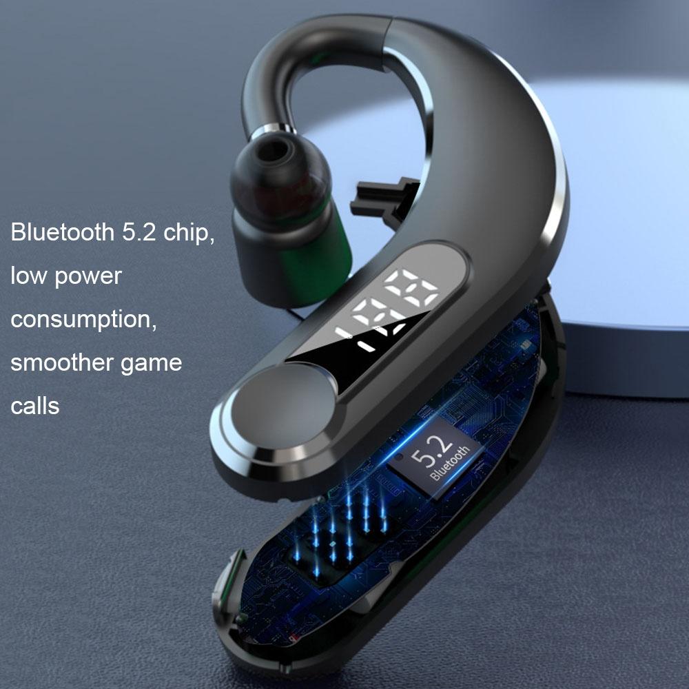 Waterproof Bluetooth Earphones – LED Display, Black, Sweatproof, Clear Sound, Long Battery Life, Bluetooth 5.0