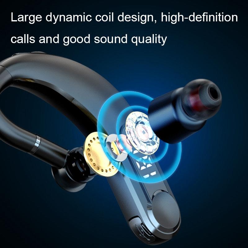 Waterproof Bluetooth Earphones – LED Display, Black, Sweatproof, Clear Sound, Long Battery Life, Bluetooth 5.0