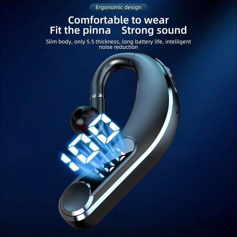 Waterproof Bluetooth Earphones – LED Display, Black, Sweatproof, Clear Sound, Long Battery Life, Bluetooth 5.0
