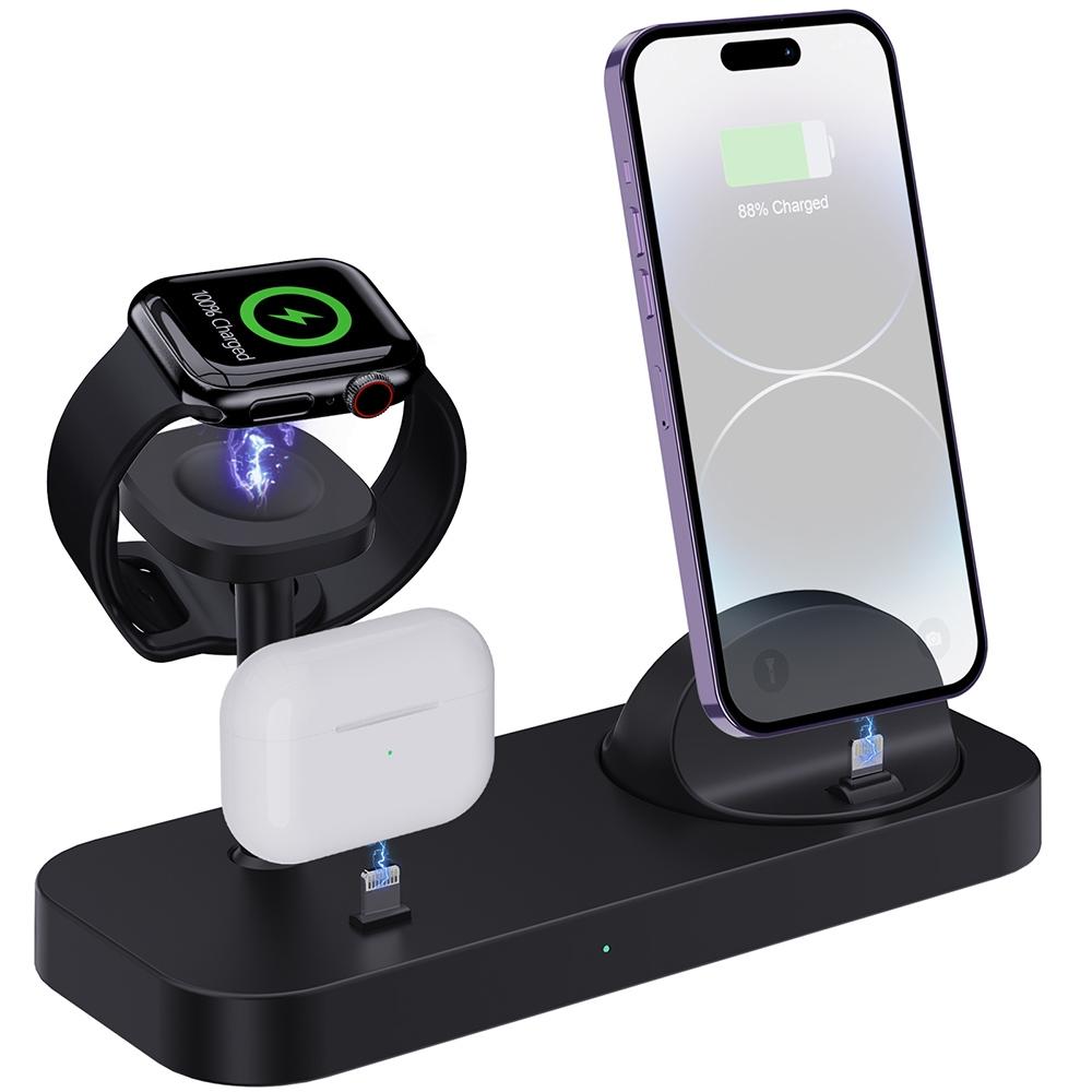 4-in-1 Charging Stand for Apple Devices – Dock Station for iPhone, Apple Watch & AirPods – White