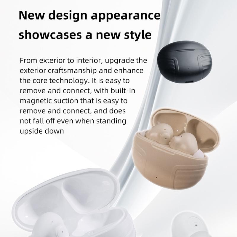 Wireless Noise-Cancelling Earbuds – Bluetooth 5.3, LED Charging Case, Hi-Fi Stereo Sound – White