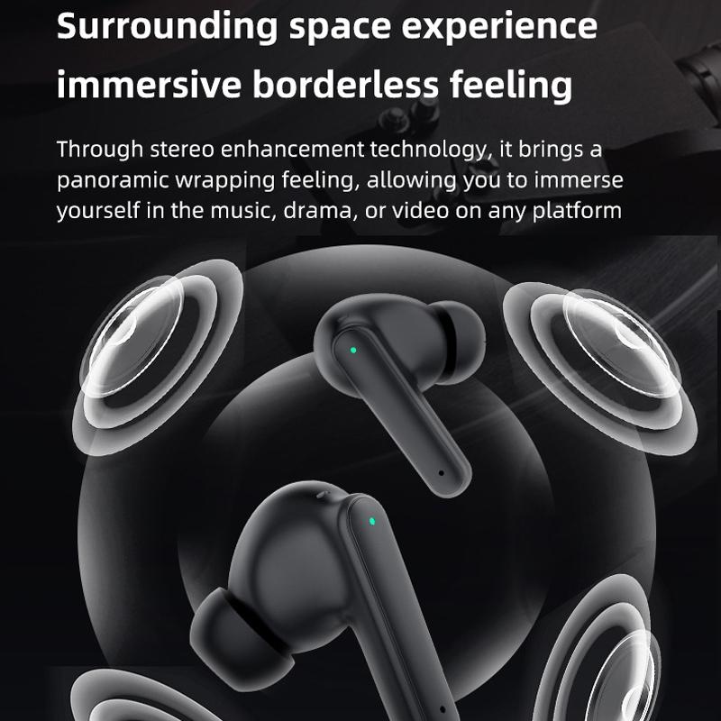 Wireless Noise-Cancelling Earbuds – Bluetooth 5.3, LED Charging Case, Hi-Fi Stereo Sound – White