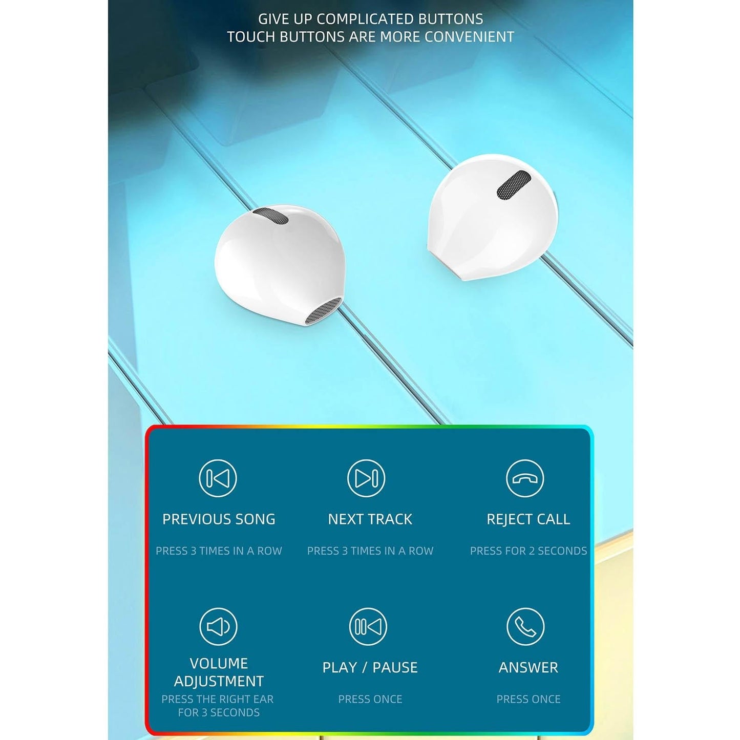 Mini TWS Wireless Bluetooth Earphones with Noise Reduction & Digital Display – Black, In-Ear Earbuds for Music & Calls