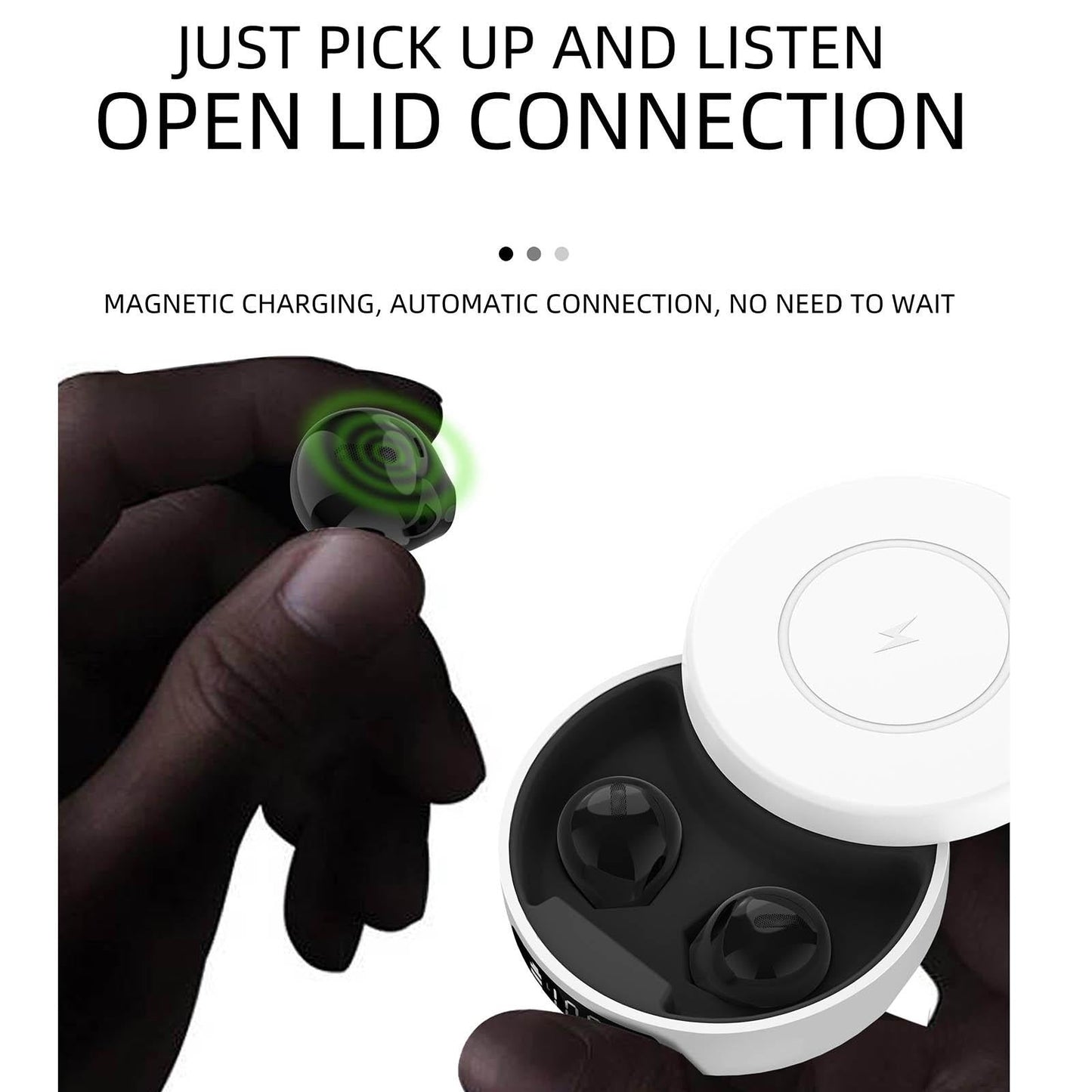 Mini TWS Wireless Bluetooth Earphones with Noise Reduction & Digital Display – Black, In-Ear Earbuds for Music & Calls