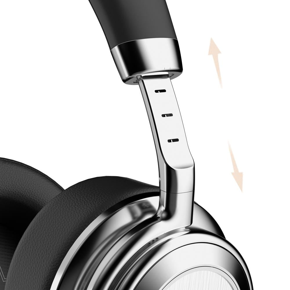 Retro Wireless Bluetooth Headset – Metal Head-Mounted Design, Silver & Brown for Stylish Audio Experience