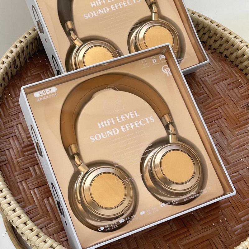 Retro Wireless Bluetooth Headset – Metal Head-Mounted Design, Silver & Brown for Stylish Audio Experience