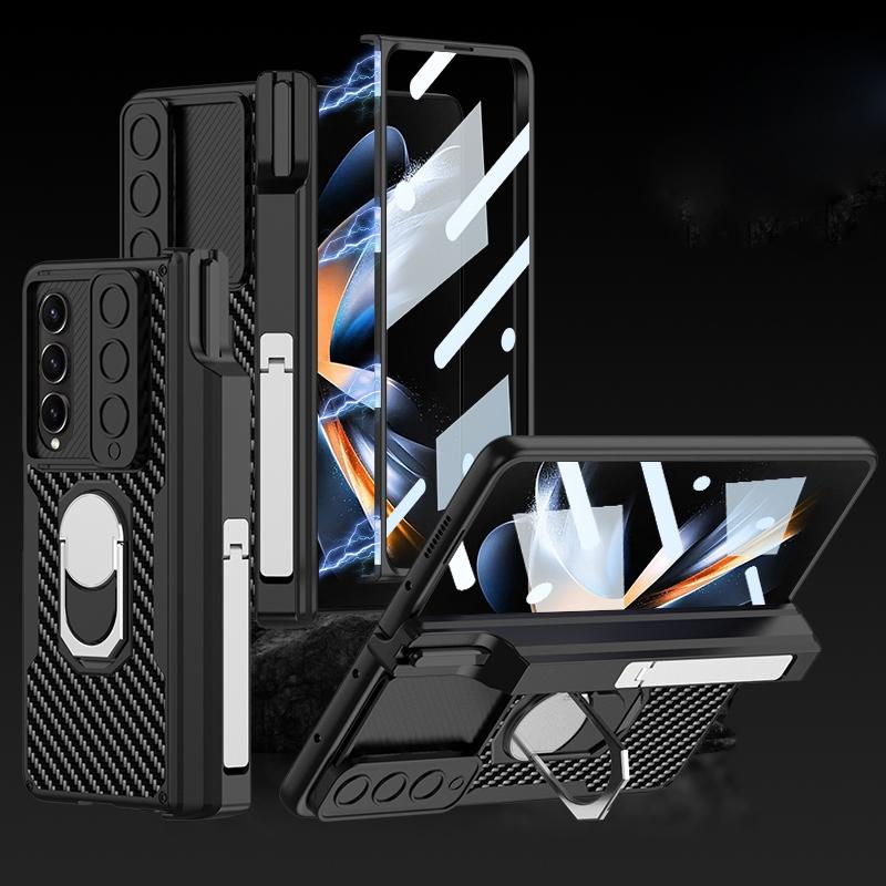 Magnetic Armor Carbon Fibre Case for Samsung Galaxy Z Fold4 5G – Full Coverage Protection
