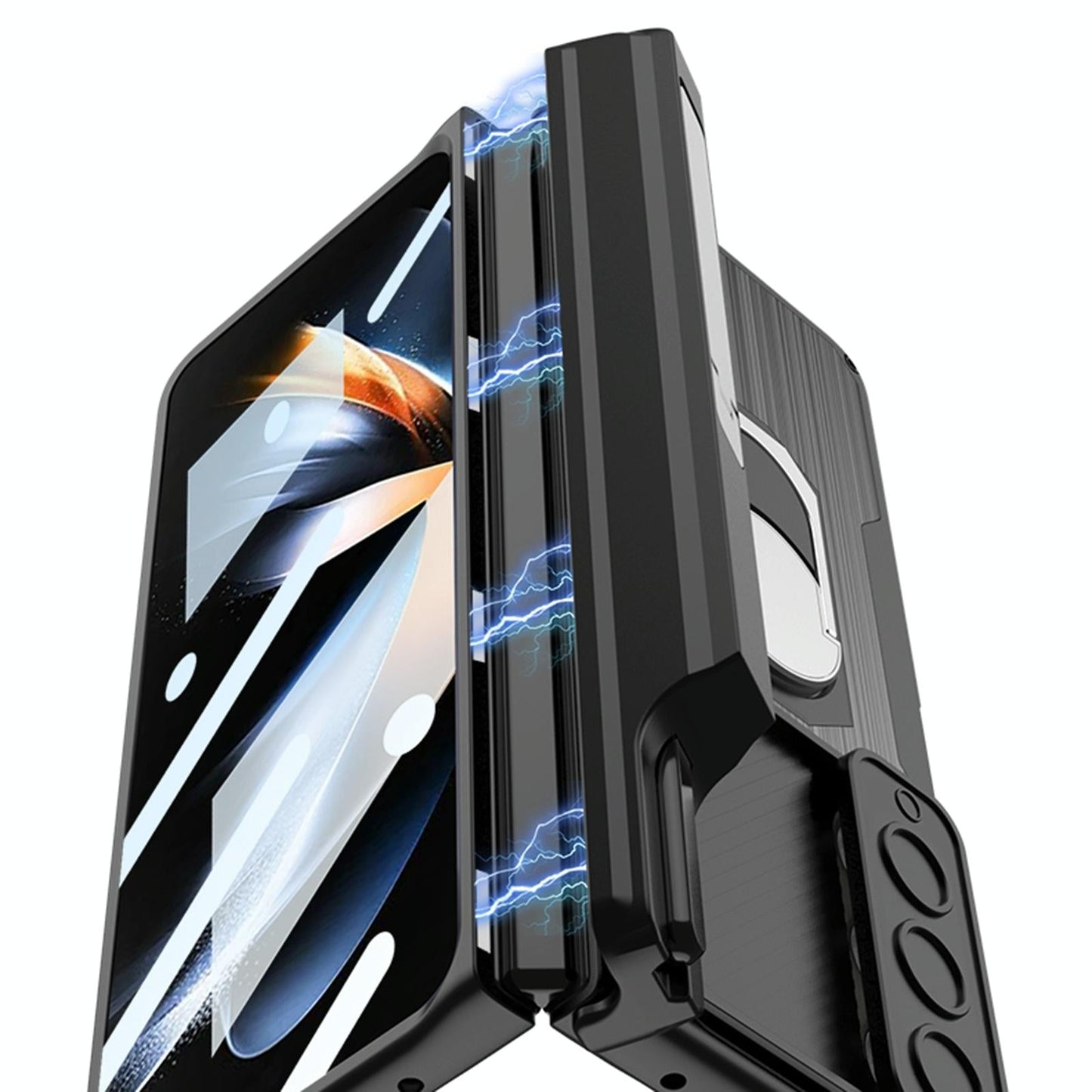 Magnetic Armor Carbon Fibre Case for Samsung Galaxy Z Fold4 5G – Full Coverage Protection