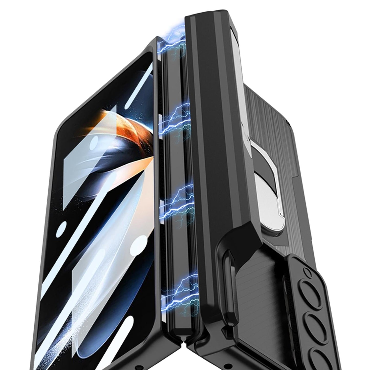 Magnetic Armor Carbon Fibre Case for Samsung Galaxy Z Fold4 5G – Full Coverage Protection