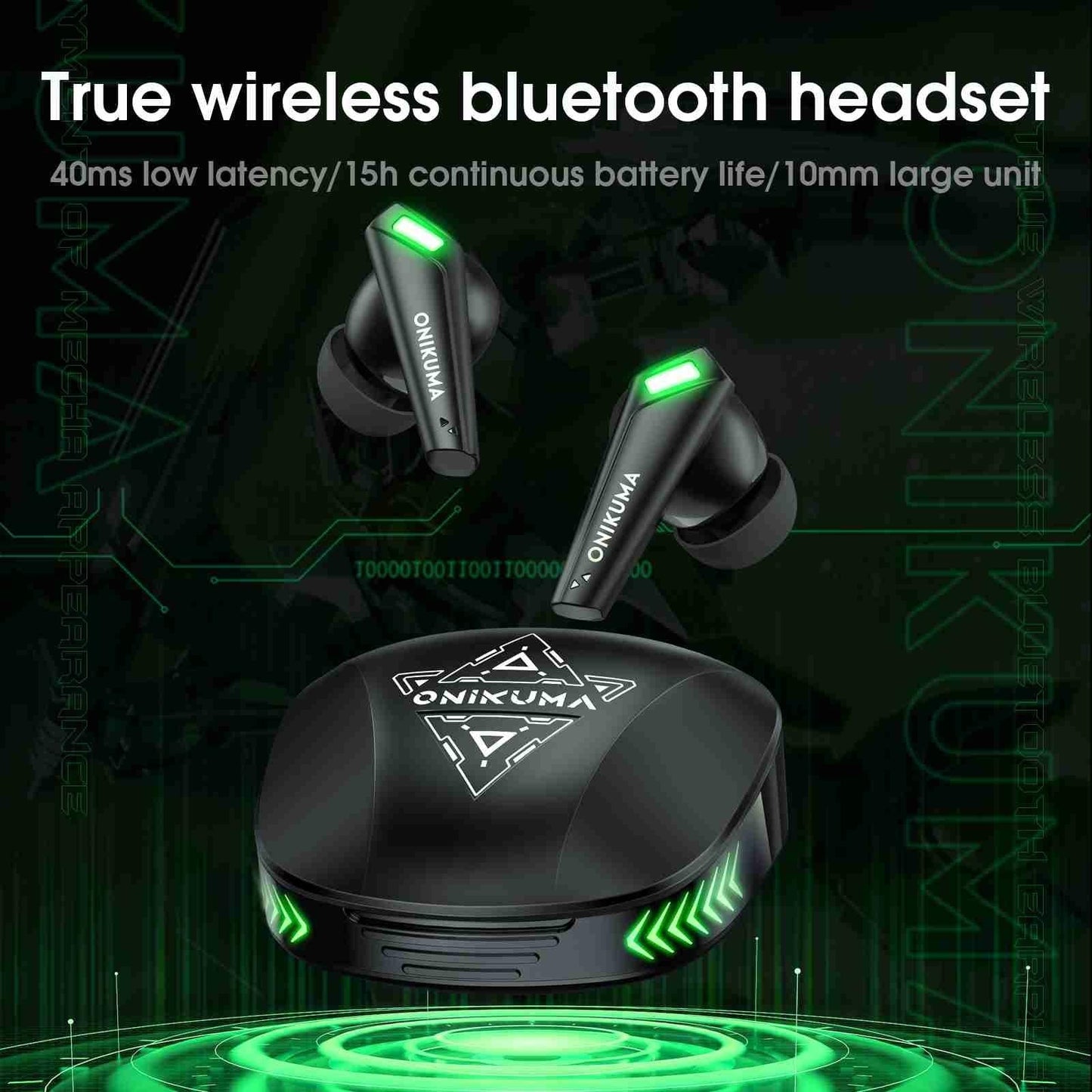 Wireless Bluetooth Earphones with Mic – Black, Clear Sound, Long Battery Life, Comfortable Fit