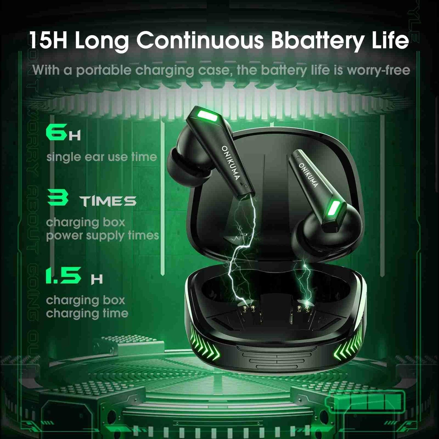Wireless Bluetooth Earphones with Mic – Black, Clear Sound, Long Battery Life, Comfortable Fit