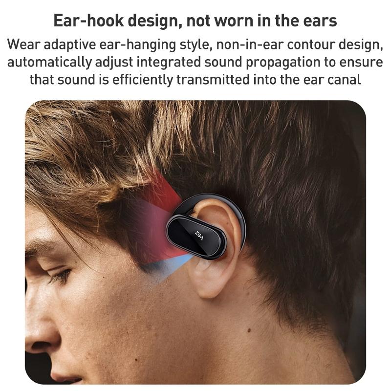 Wireless Bluetooth Earphones with LED Display – ZGA GS08 TWS In-Ear Headphones – Black