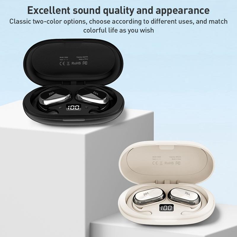 Wireless Bluetooth Earphones with LED Display – ZGA GS08 TWS In-Ear Headphones – Black