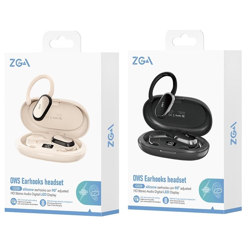 Wireless Bluetooth Earphones with LED Display – ZGA GS08 TWS In-Ear Headphones – Black