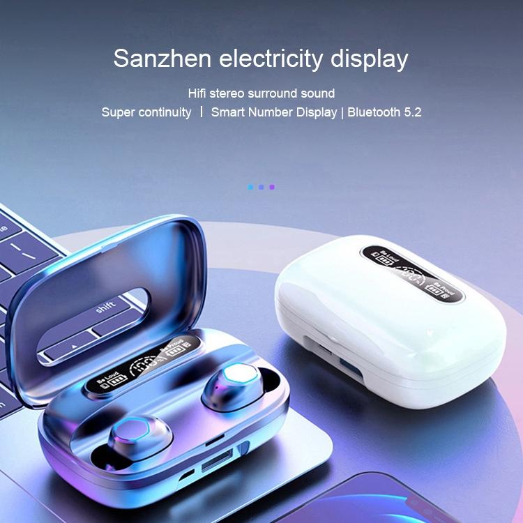 Black True Wireless Bluetooth Earbuds – Bluetooth 5.3, Hi-Fi Sound, Touch Control, Long Battery Life, Charging Case