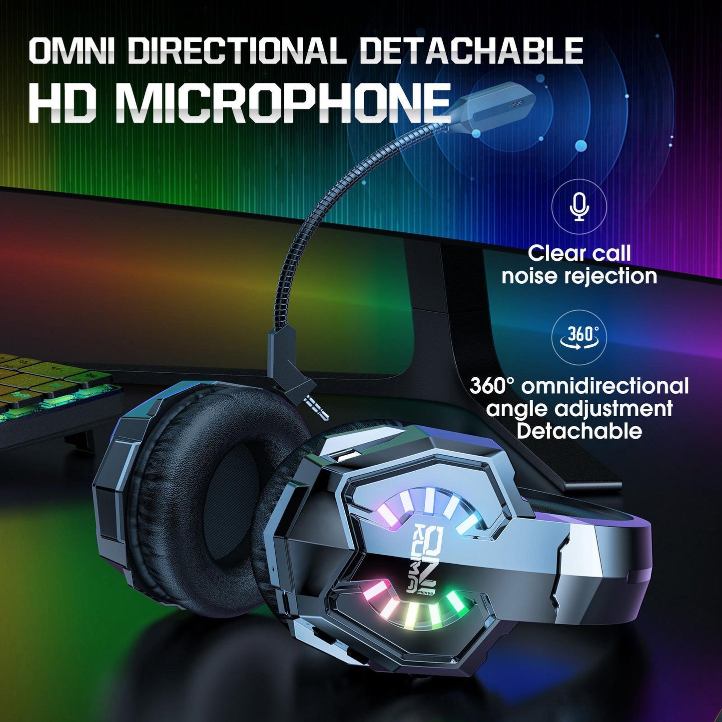 Wireless Gaming Headset – Black & Red, Noise Cancelling Mic, Surround Sound, Long Battery Life