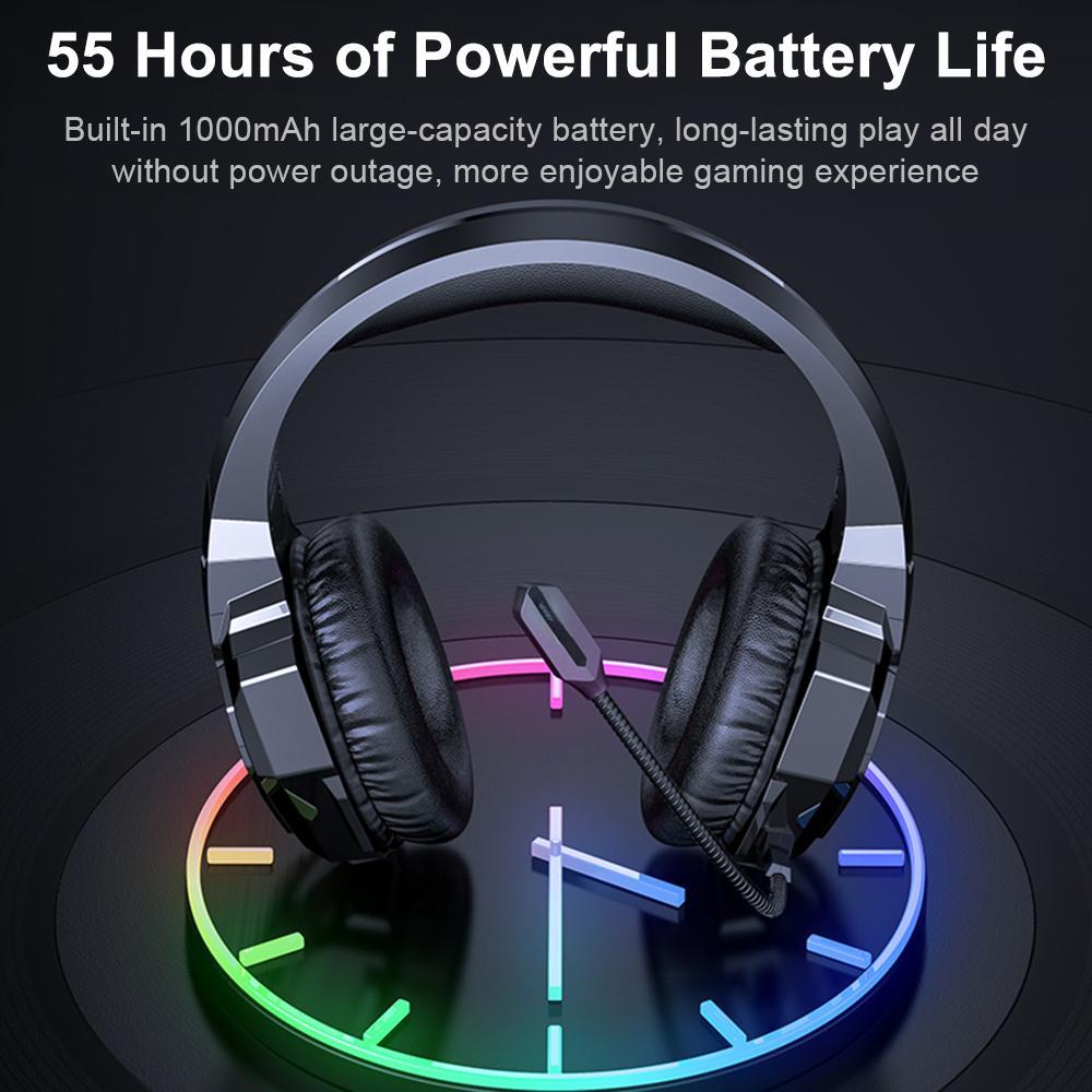 Wireless Gaming Headset – Black & Red, Noise Cancelling Mic, Surround Sound, Long Battery Life