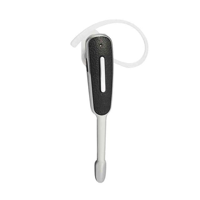 Hands-Free Bluetooth Earphone with Mic for iPhone – Wireless Single-Ear Headset (Black / Silver)