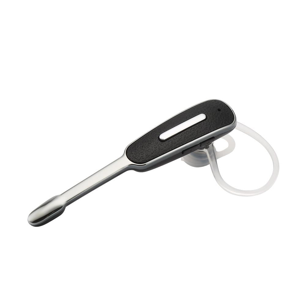 Hands-Free Bluetooth Earphone with Mic for iPhone – Wireless Single-Ear Headset (Black / Silver)