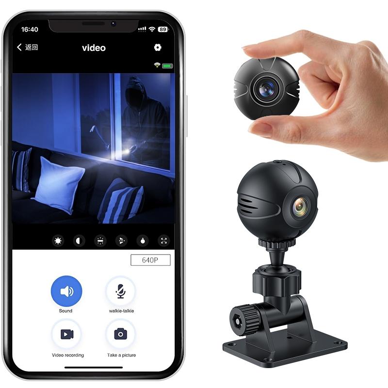Mini WiFi IP Security Camera – Night Vision, Motion Detection, Compact Design – Black