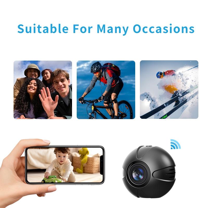 Mini WiFi IP Security Camera – Night Vision, Motion Detection, Compact Design – Black