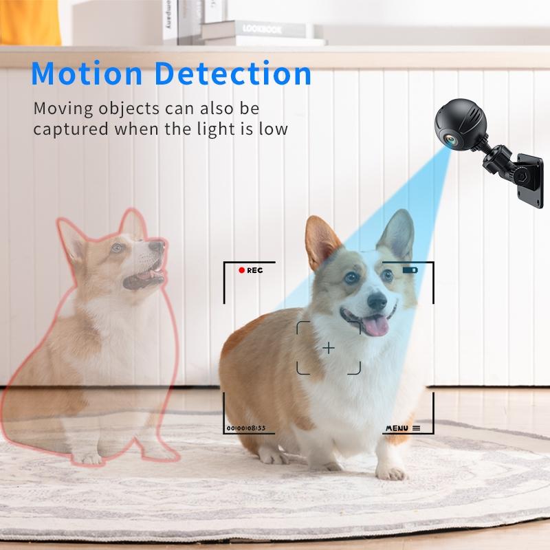 Mini WiFi IP Security Camera – Night Vision, Motion Detection, Compact Design – Black