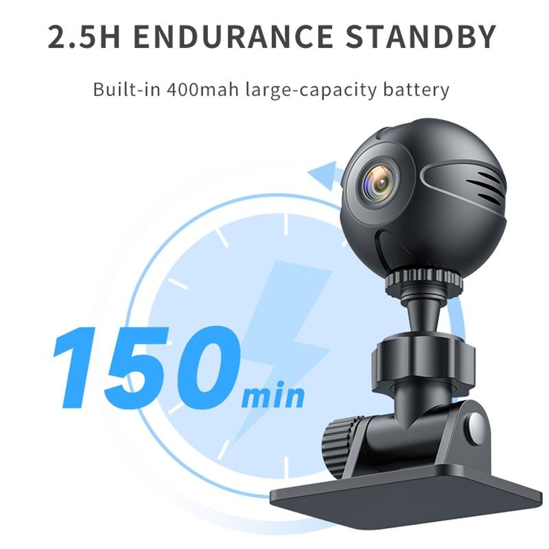 Mini WiFi IP Security Camera – Night Vision, Motion Detection, Compact Design – Black