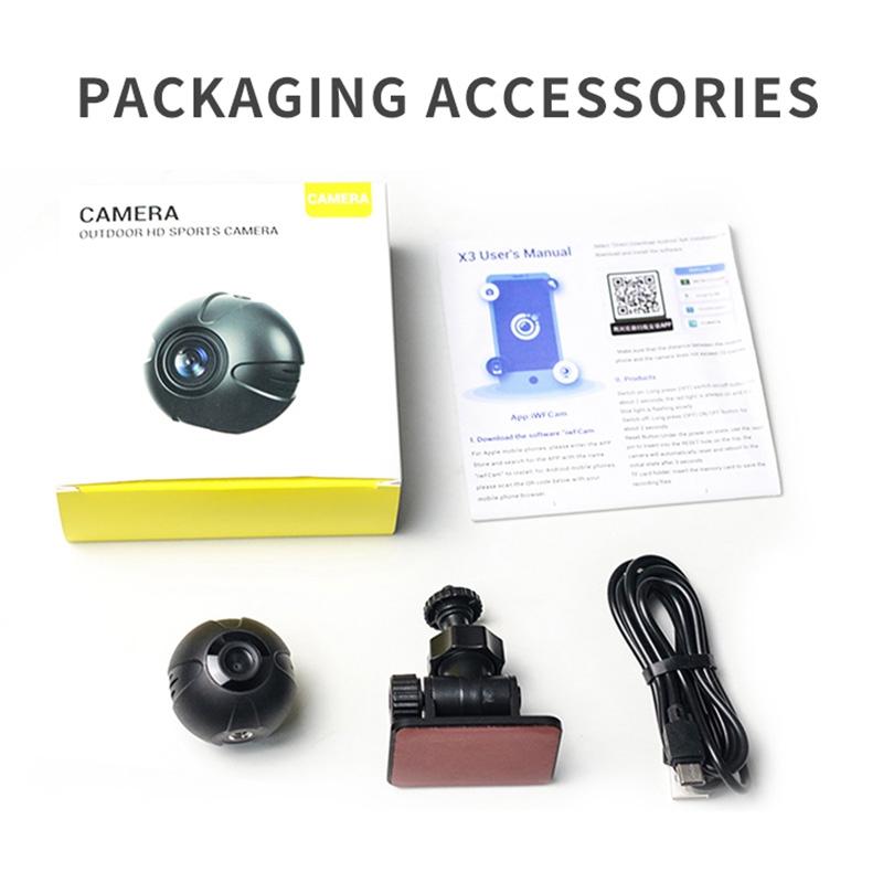 Mini WiFi IP Security Camera – Night Vision, Motion Detection, Compact Design – Black