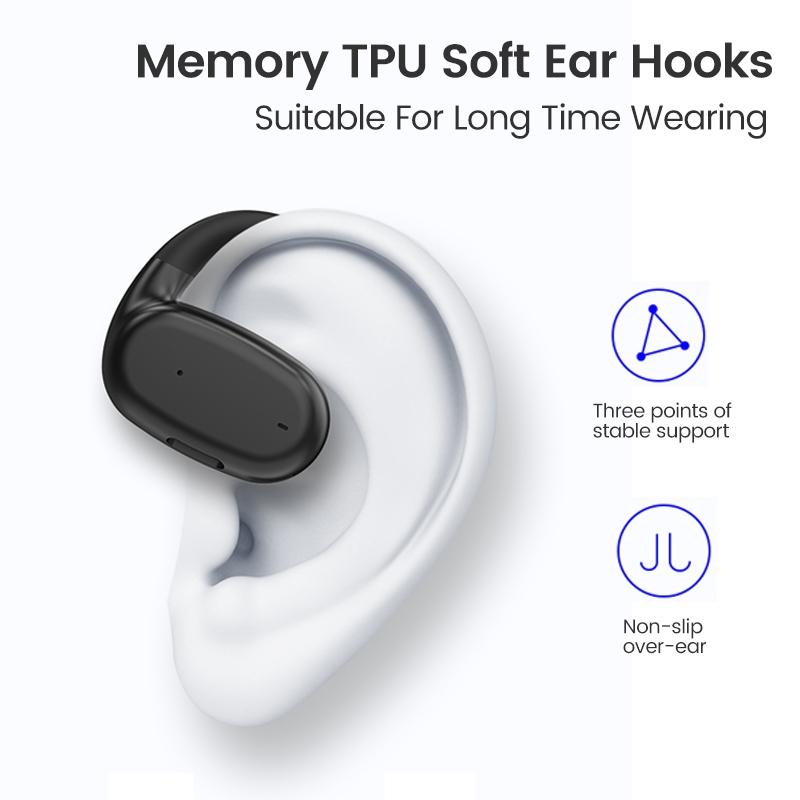 Wireless Single Ear Bluetooth Earphone – Hanging Ear Hook Design, Hands-Free Calling, Noise Reduction – Black