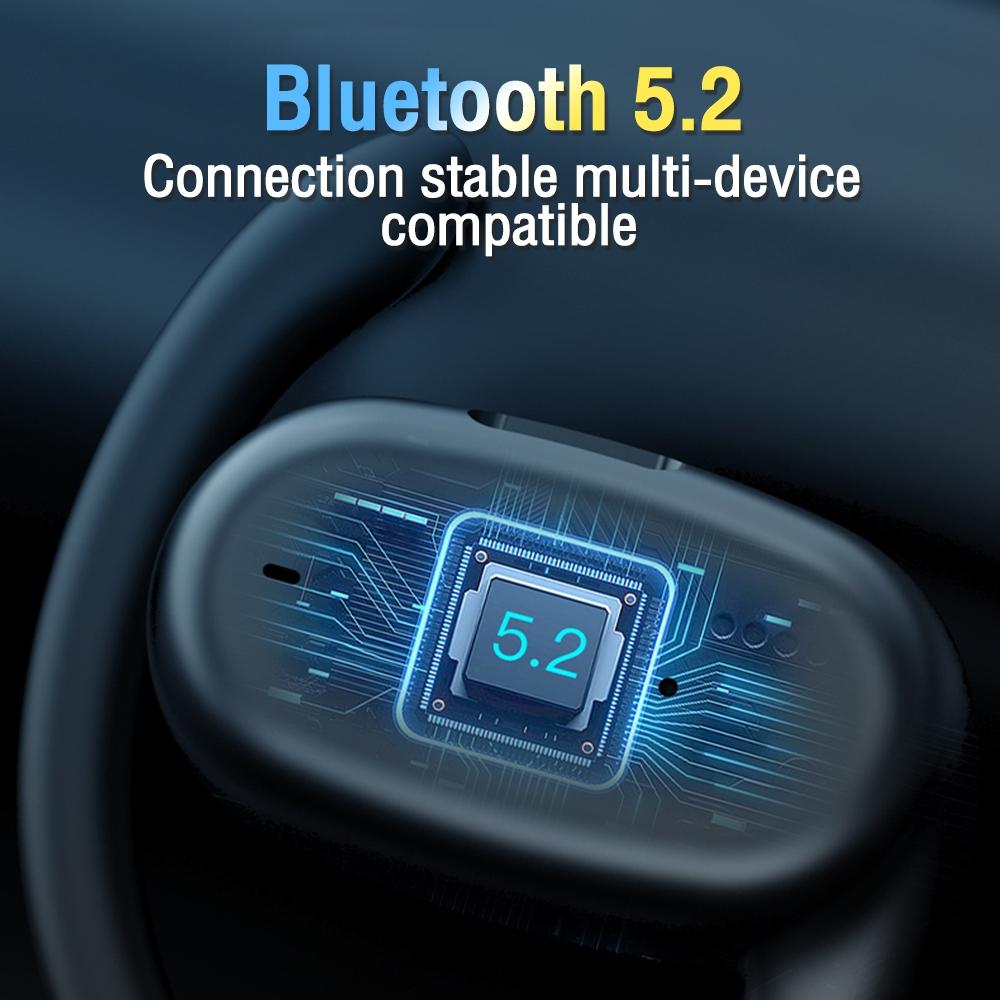 Wireless Single Ear Bluetooth Earphone – Hanging Ear Hook Design, Hands-Free Calling, Noise Reduction – Black