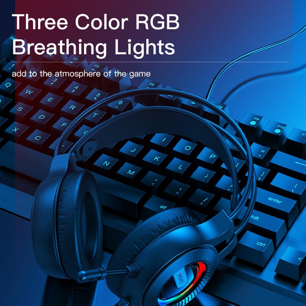 RGB Gaming Earphones with Head-Mounted Design – Wired, Noise Cancelling Mic, Comfortable Fit