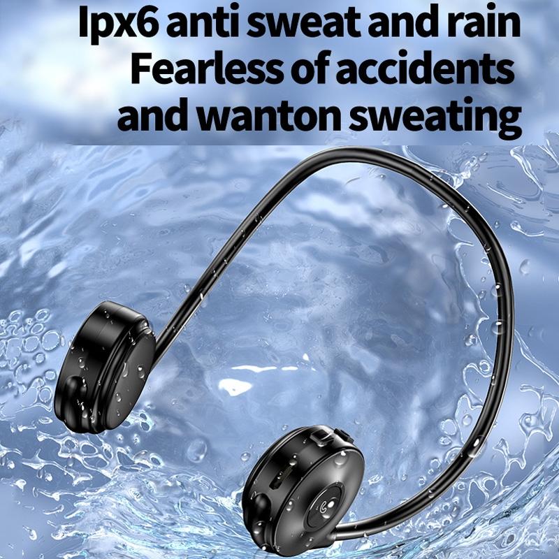 Bone Conduction Bluetooth Earphones with Stereo Vibration Speakers – Open-Ear Wireless Headphones (Black)