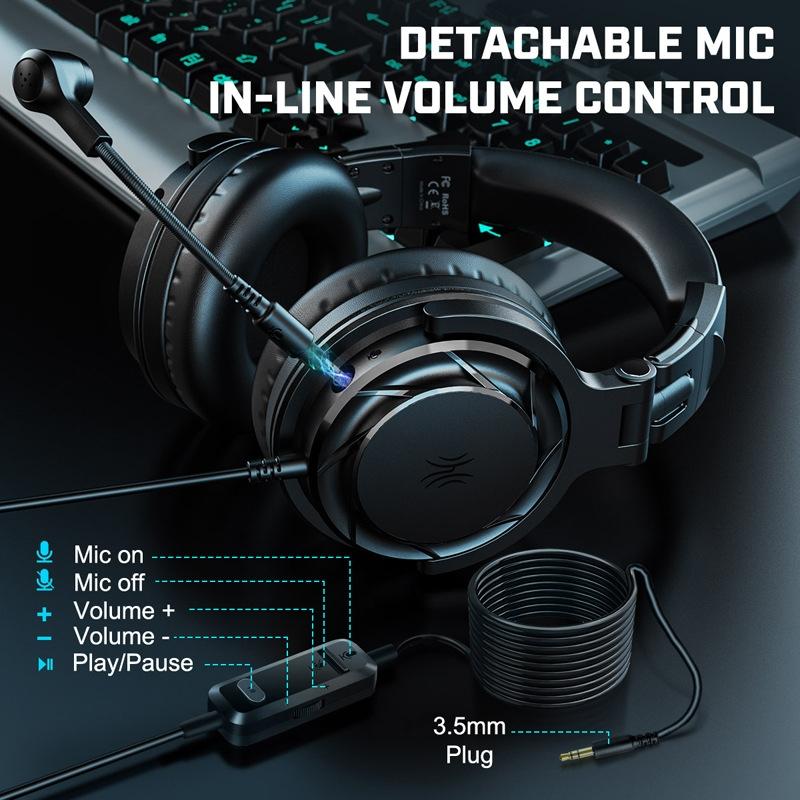 2M Wired Headset for Phones & Tablets – Black, Built-in Mic, Clear Sound, Universal 3.5mm Jack