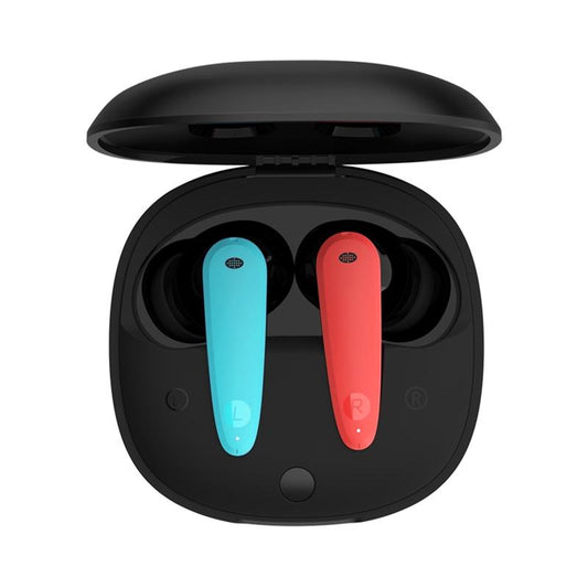 Music Cube Wireless Bluetooth Earbuds – Noise-Cancelling, Hi-Fi Stereo Sound, Red & Blue Design"
