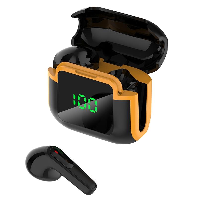 Pro 90 HiFi Intelligent Bluetooth Earphones – Digital LED Display, Noise Reduction, Long Battery Life – Black