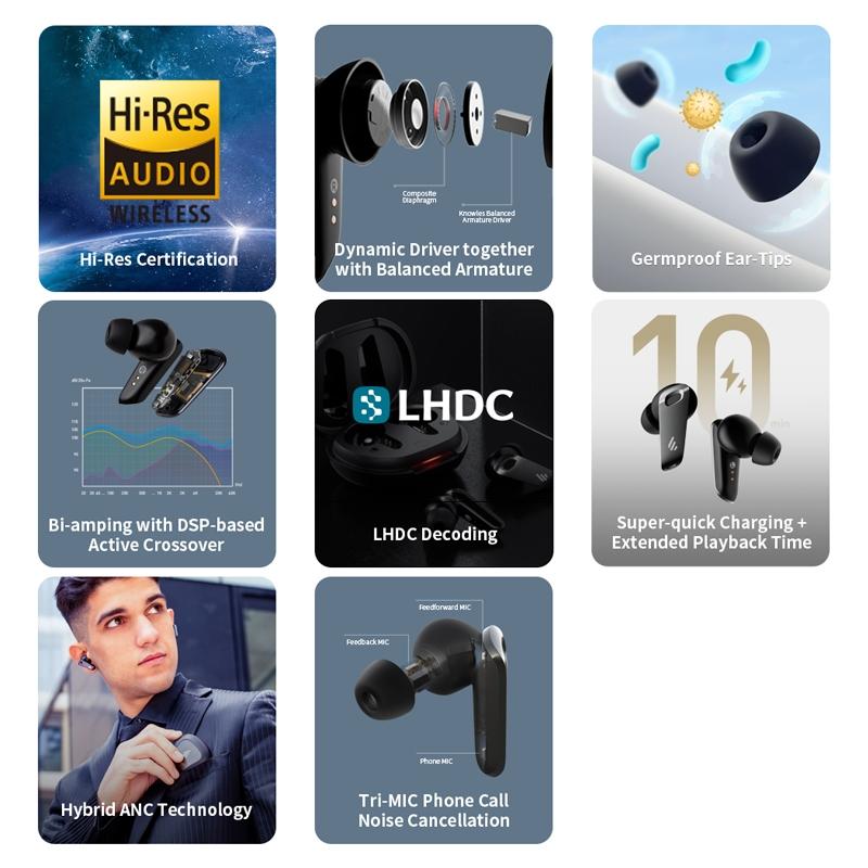 NeoBuds Pro TWS Wireless Earphones – Noise Reduction, Hi-Res Audio, Low Latency, Bluetooth 5.2 – Black