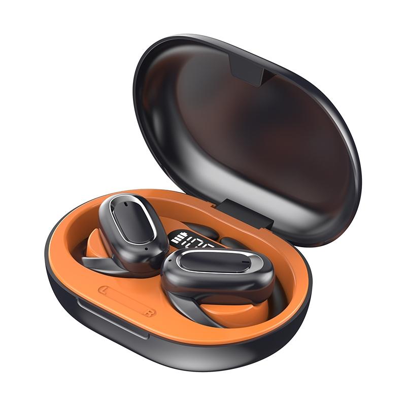 T35 OWS Adjustable Wireless Bluetooth Earphones – Noise Reduction, Open-Ear Sport Headset (Black)