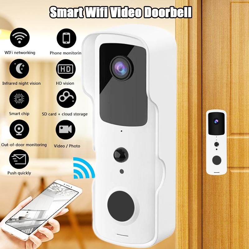 Smart WiFi Video Doorbell – Two-Way Intercom, Night Vision, Motion Detection – Black