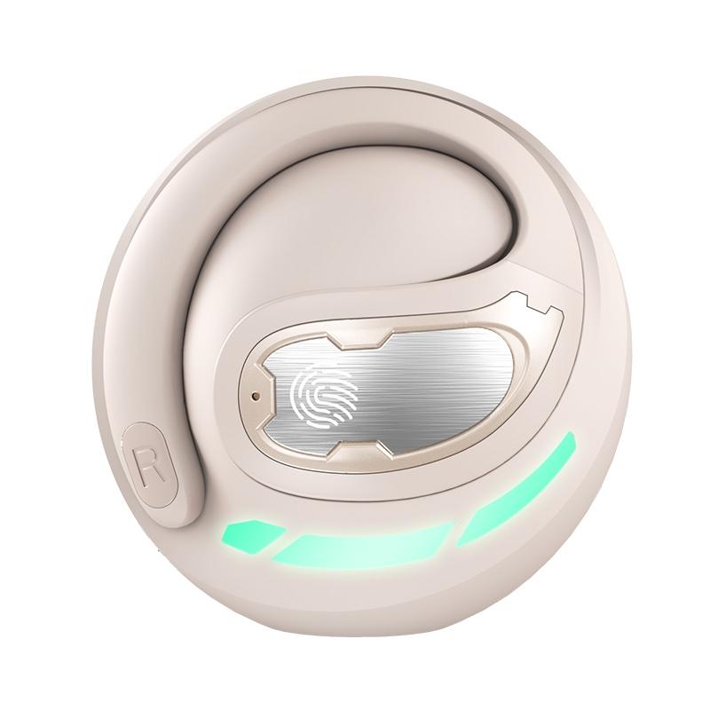 Wireless Bluetooth Earphones – Mechanical Planet Ear-Mounted Design, Beige In-Ear Headphones with Mic
