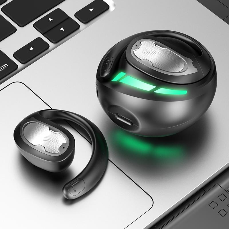 Wireless Bluetooth Earphones – Mechanical Planet Ear-Mounted Design, Beige In-Ear Headphones with Mic