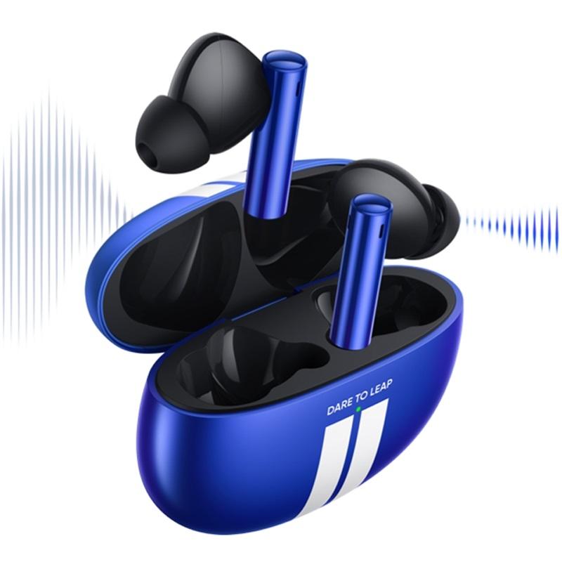 Blue Wireless Sports Earbuds – Active Noise Cancelling, Sweatproof, Bluetooth 5.0, Secure Fit, Long Battery Life