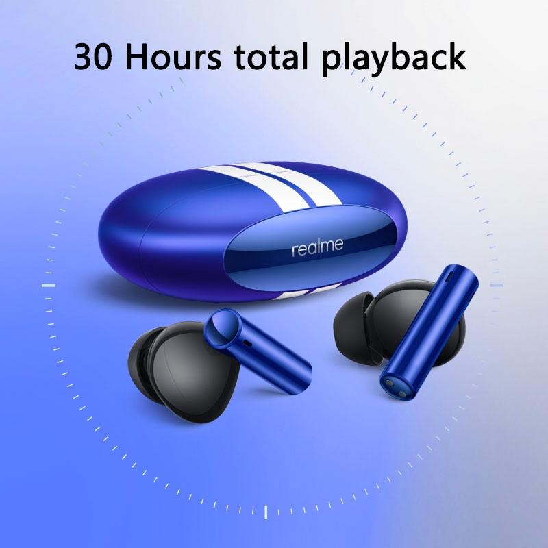 Blue Wireless Sports Earbuds – Active Noise Cancelling, Sweatproof, Bluetooth 5.0, Secure Fit, Long Battery Life